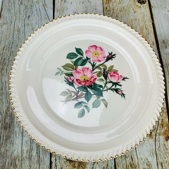 Vntg Harker Pottery WILD ROSE ROYAL Plate W Bowl - Picture 4 of 5